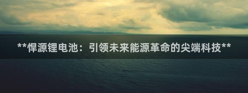 尊龙凯时的企业文化：**悍源锂电池：引领未来能源革命的尖端科技**