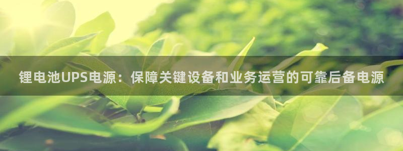 凯时官网下载客户端：锂电池UPS电源：保障关键设备和业务运营的可靠后备电源
